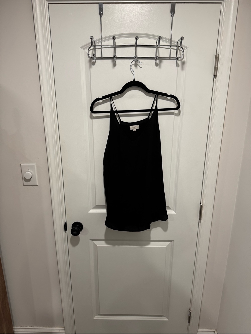 LOFT Black Double-Strap Tank Top